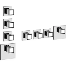 Gessi Eleganza, Fertigmontageset, für Hochleistungs-Thermostat mit 3 separat zu öffnenden Ventilen für Unterputzkasten, einzelner Ausgang, 46226, Farbe: Bronze Antik