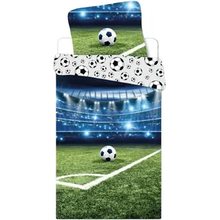 BrandMac Bettwäsche Fußball Stadion 135 x 200 cm, 100% Baumwolle