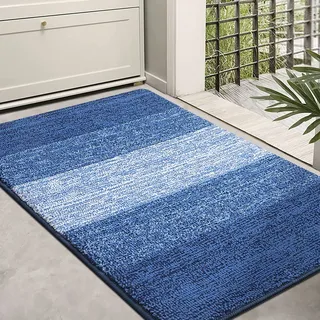 Homaxy Schmutzfangmatte Innen, rutschfeste Fußmatte, Maschinenwaschbare Robust Fussmatte Saugstarke Türmatte für Hund, Eingang, Haustür (60 x 90 cm, Marine Blau)