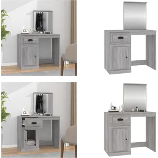 vidaXL Schminktisch mit Spiegel Grau Sonoma 90x50x132,5 cm - Schminktisch - Schminktische - Kosmetiktisch - Kosmetiktische - Grau