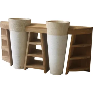 Waschbeckenunterschrank Eda Teak Massivholz von Teako Design - Braun