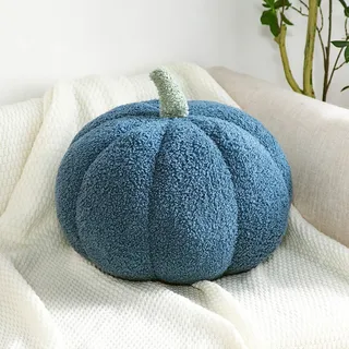 Kürbis Kissen, Pumpkin Pillow, Halloween Kürbis DekokissenKürbis Kissen, Weiche Plüschkissen Herbst Pumpkin Pillow Kürbis Deko, Kürbiskissen Kissen for Home Halloween Decoration(Blue,20cm)