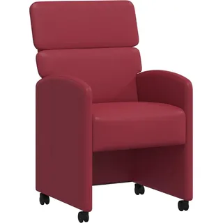 vidaXL Esszimmerstühle mit Rollen 2 pcs Weinrot 58 x 65 x 98 cm - Rot