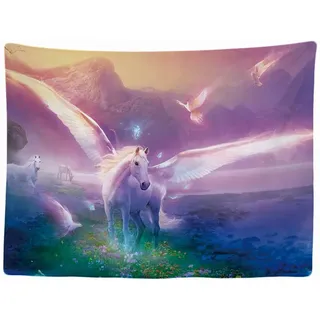 Ulticool - Wandteppich Dekoration Wohnung - Einhorn Pferd Unicorn Pferdesachen Tiere - 200 x 150 cm groß - Wandtuch Wandbehänge - Accessoires für Schlafzimmer Wohnzimmer Kinderzimmer