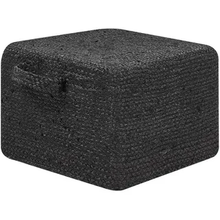 Beliani Pouf Dhadar 45/45/30 cm , Schwarz , Naturmaterialen , Rechteckig , 45x30x45 cm , Wohnzimmer, Sessel, Hocker & Hockerbänke, Sitzwürfel
