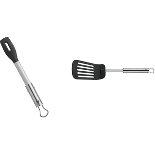 WMF BBQ Servierzange 32,5 cm, Cromargan Edelstahl, Kunststoffkopf & Pfannenwender 32,2 cm Profi Plus Cromargan Edelstahl rostfrei Kunststoff teilmattiert