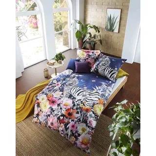 Kaeppel Mako-Satin Bettwäsche Bohemian Spirit saphir 135x200 cm + 80x80 cm - Blau