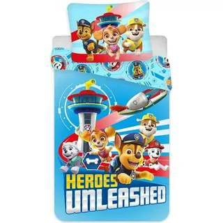 Paw Patrol Heroes 2tlg Bettwäsche Set 135x200 80x80 cm 100% Baumwolle