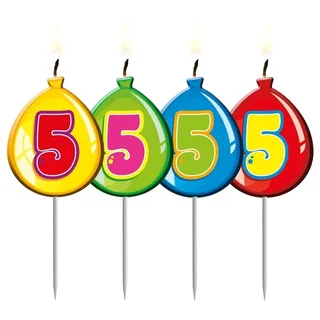 Folat 4 Zahlenkerzen * Zahl 5 * ┃ Ballon Design ┃ 5. Geburtstag ┃ Kindergebu