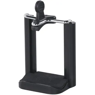 Hama Smartphone-Halterung für Stativ und Selfie-Stick (1/4 Zoll Stativgewinde, Breite 5,5-8,2 cm variabel, universell passender Handy-Adapter für iPhones und Android Handys) schwarz
