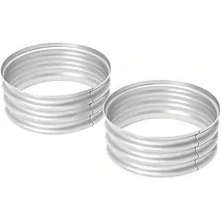 Bamworld Hochbeet Rund Metall 2er Set, Galvanisiertes Stahl Hochbeete für Garten Balkon, Outdoor Pflanzkübel Gemüse Blumen Kräuter, 60x30cm Silber