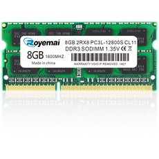 DUOMEIQI 8GB DDR3L 1600MHz PC3-12800 1.35V 2Rx8 Dual Rank 204 Pin CL11 Unbuffered Non-ECC SODIMM Laptop/Notizbuch Arbeitsspeicher Module Upgrade