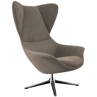 flexlux Ohrensessel »Stilo Relaxsessel, TV-Sessel«, Solitär, Stil-Ikone, drehbar, Fuß Aluminium braun