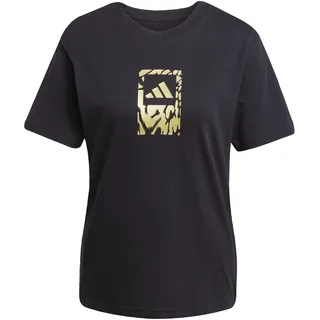 adidas Damen TECH METALLIC Graphic T-Shirt 2, Black, L