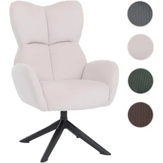 Loungesessel HWC-Q54, Cocktail-/Polster-/Relaxsessel Sessel Loungestuhl, drehbar Metall Cord (320g/m