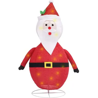 vidaXL Weihnachtsdeko Weihnachtsmann LED Luxus-Gewebe 60 cm - Rot