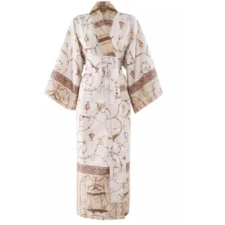 BASSETTI OPLONTIS Kimono aus 100% Baumwollsatin in der Farbe Beig 4M, Größe: L-XL - 9331462
