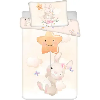 Jerry Fabrics Babybettwäsche Bunny Star Baby 100x135 cm 40x60 cm