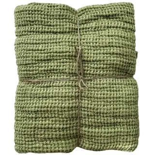 JOWOLLINA 2-er Set Hand & Gästetücher 100% Leinen Stonewashed Waffelpique (Sage, 2St. 50 x 70 cm)