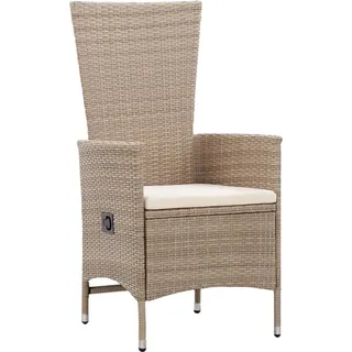 vidaXL Gartenstühle 2 Stk. mit Auflagen Poly Rattan Beige - Beige
