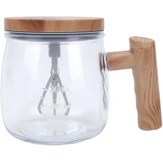 Haofy Elektrischer Rührbecher aus Glas, Wiederaufladbarer USB-Rührbecher, Selbstmischender 400-ml-Becher für Home-Office-Reisen