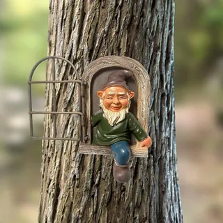 Lustige Gartenzwerge - Gartenornamente - Geeignet für draußen - Wasserdicht - 1 Stück - Fensterharz