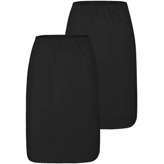 Unterrock NINA VON C. "2er Pack Halbrock Länge 60 cm Elegance", Damen, Gr. 48, schwarz (schwarz schwarz), Obermaterial: 81% Viskose CV. 19% Polyester PES., Röcke Unterrock