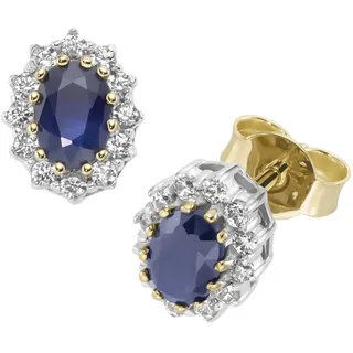 Luigi Merano Ohrstecker LUIGI MERANO Blau Gelbgold 375