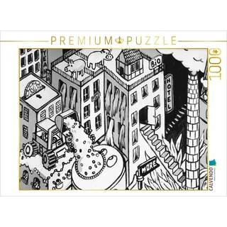 CALVENDO Puzzle EIN Motiv aus dem Kalender Schwarz Weiße Graffiti Impressionen aus Bielefeld | 1000 Teile Lege-Größe 64 x 48 cm Foto-Puzzle für glückliche Stunden