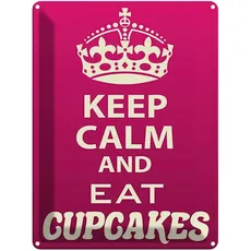 Blechschild 30x40 cm - Keep Calm and eat Cupcakes