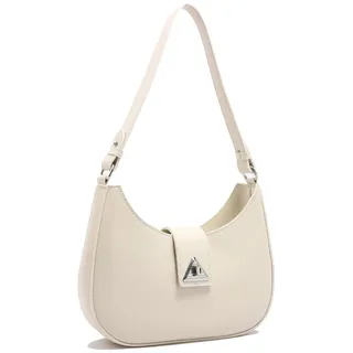 Travistar Handtasche Damen Elegant Schultertasche Damen Kleine Hobo Bag Y2k Tasche Veganes Leder Satteltasche Aesthetic Abendtasche Clutch mit Reißverschluss, Beige Umhängetasche für Teenager Mädchen