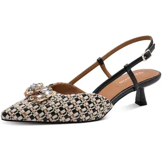 TAMARIS Damen Sling Pump mit Stilettoabsatz, schwarz, 37 EU