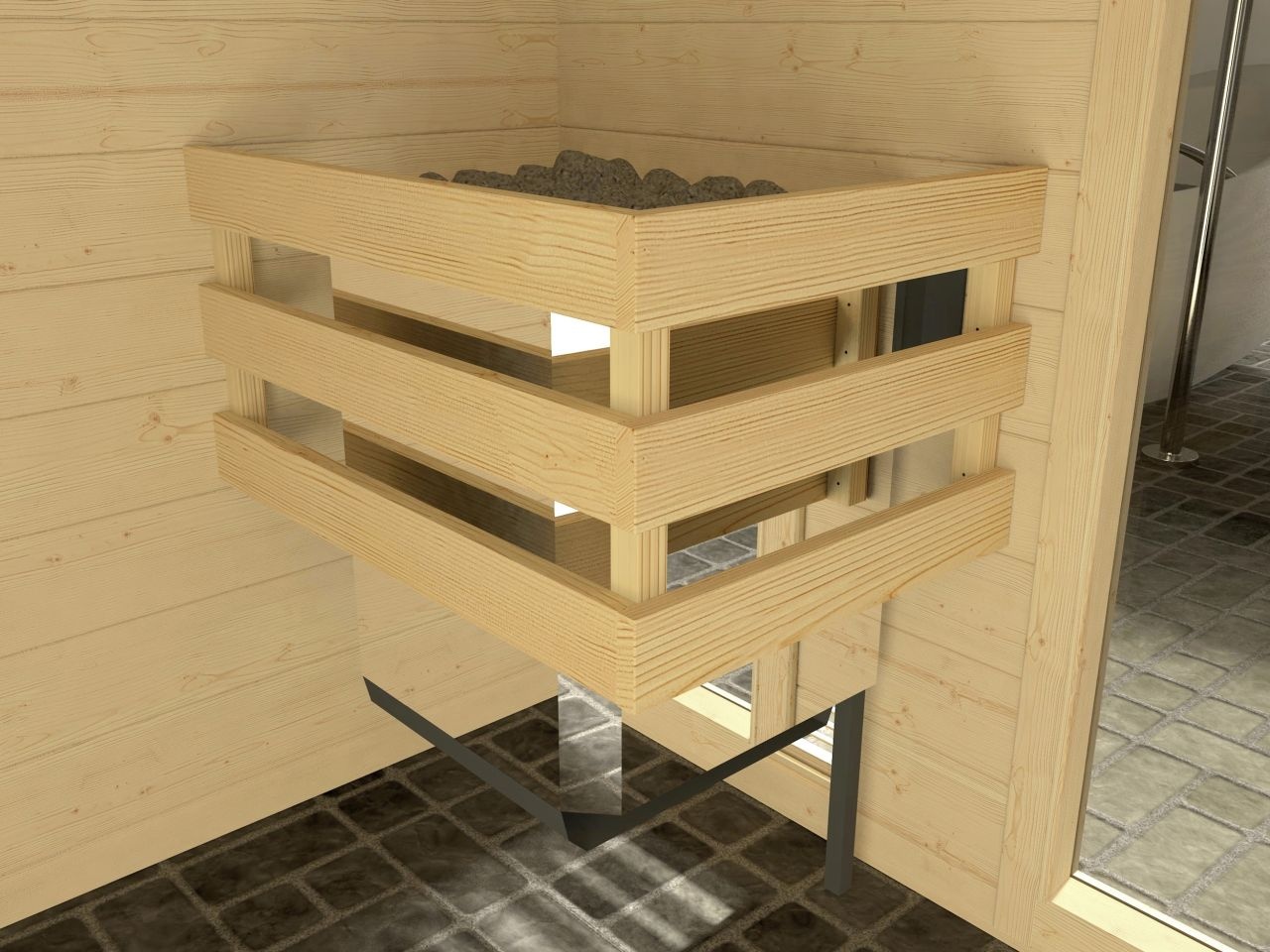 Bild von Massivholz-Sauna Valida 3 Sparset 9,0 kW K integ. Steuerung