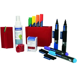 Magnetoplan Whiteboard Zubehörset Essential Set rot
