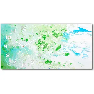 Wanduhr aus Glas – 60x30 cm - Glasbild - Glasuhr - Gehärtetes Glas - weisse-zeiger - Abstrakter Hintergrund