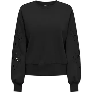 ONLY Damen ONLWINNIE L/S O-Neck SWT Sweatshirt, Black/Detail:Romantic, 36