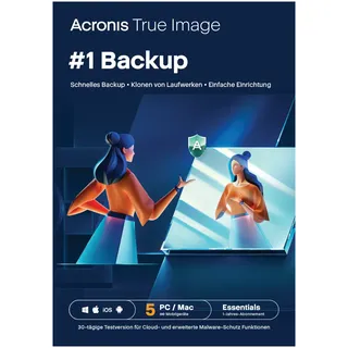 Acronis True Image Essentials Abonnement 5 Computer - 1-Jahres-Abonnement