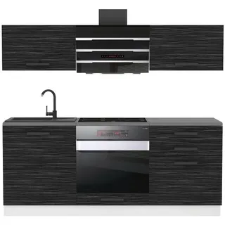 B Belini Group Küchenzeile Sophia 180 cm,, ohne Arbeitsplatten, Königliches Ebenholz , Schwarz , Holz , 180x204x60 cm , Küchen, Küchenzeilen & Küchenblöcke, Küchenzeilen, Küchenzeilen ohne Geräte