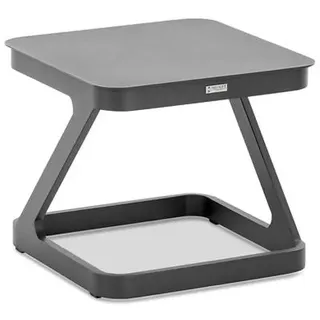 Gartenbeistelltisch , Anthrazit , Metall , quadratisch , Z-Form , 52x46x52 cm , gastro- und objekttauglich, wetterbeständig , Gartenmöbel, Gartentische, Loungetische