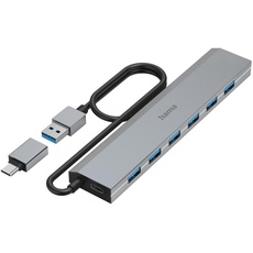 Bild 7 Ports, USB 3.2 Gen 1-Hub (USB 3.0) mit USB-C® Stecker Grau