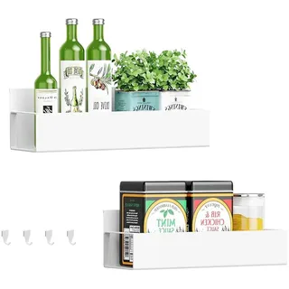 ACESOME Magnetisches Regal Kühlschrank, Titan Magnetregale für kühlschrank, Gewürzregal Magnetisch, Gewürzregal ohne Bohren für Küchen Organizer Aufbewahrung (2)