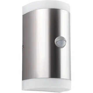 EGLO Außenleuchte Edelstahl, 20,0 cm, 2-flammig, inkl. Bewegungsmelder, weiß
