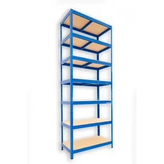 Metallregal mit Holzböden Biedrax 60 x 60 x 240 cm blau - 7 Fachböden MDF