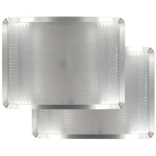 Zenker 9931750 Backblech, perforiert, aus Aluminium, Backblech, Lochblech, Aluminium, Grau, 40 x 30 x 1,5 cm, 2 Stück