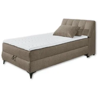 ATLANTIS 6 Boxbett 120x200 in Espresso - Bequemes Einzelbett mit Bettkasten und Kaltschaum Topper - 125 x 102 x 240 cm (B/H/T)