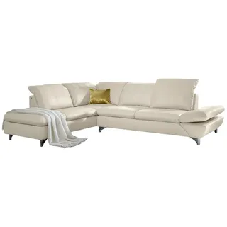 W.Schillig Ecksofa »taoo, elegant und zeitlos, bequem, L-Form« mit Sitziefenverstellung & Kopfteilverstellung grau