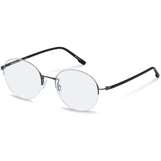 Rodenstock R7145 Unisex-Brille inkl. Gläser Vollrand Rund Metall-Gestell 51/19/140, schwarz