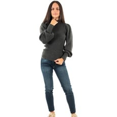 ONLY Basic Strickpullover Puffärmel & hoher Kragen Uni Sweater Langarm Rundhals Stehkragen Shirt ONLKATIA