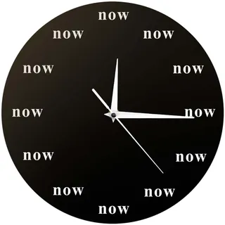 Baoblaze Wanduhr mit Aufschrift „The Time is Now“, dekorativ, niedlich, modern, lustig, Wandornament, motivierende Uhr für Kinderzimmer, Inneneinrichtung, Schwarz