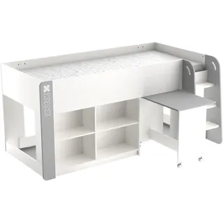 Demeyere Hochbett HAMPTON 124,2 x 97,8 x 210,3 cm Spanplatte grau